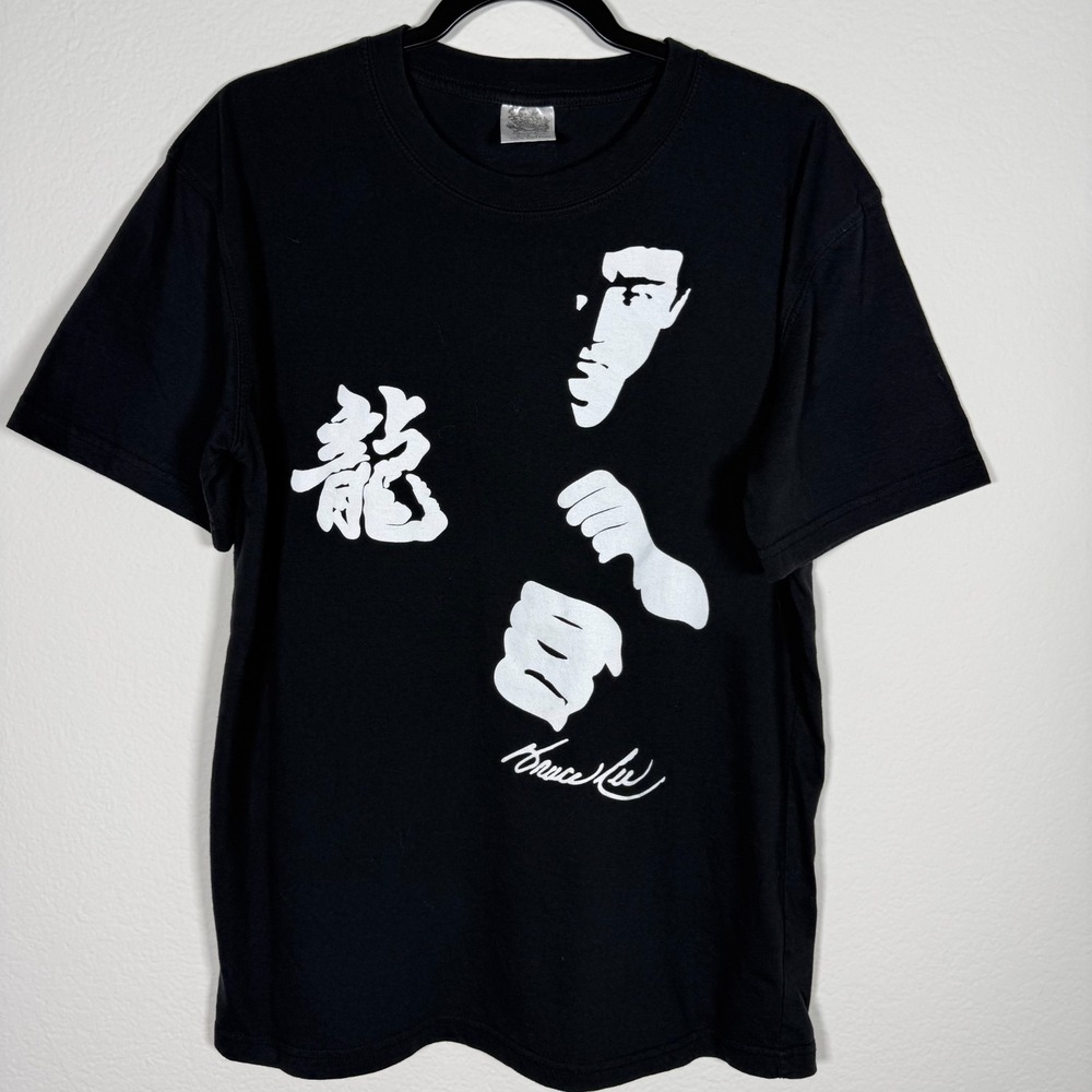 Vintage Bruce Lee Dragon Portrait Graphic Tee Shirt Hong Kong Tag Kung Fu XL
